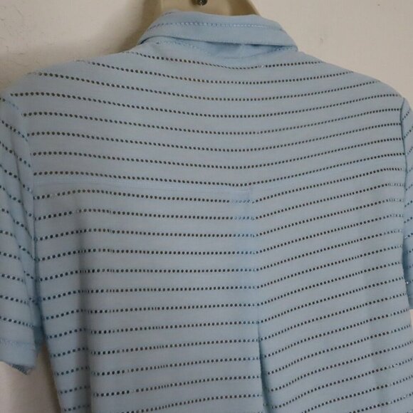 Adidas Womens Small Climacool Perforated Short Sleeve Blue Polo Tennis Shirt Top - Picture 6 of 10